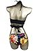 Women sexy Low waist Bandage Bikini beachwear swimsuit Black-S,Flower Print Black,Small