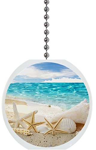 Starfish on Beach #1 Solid Ceramic Fan Pull