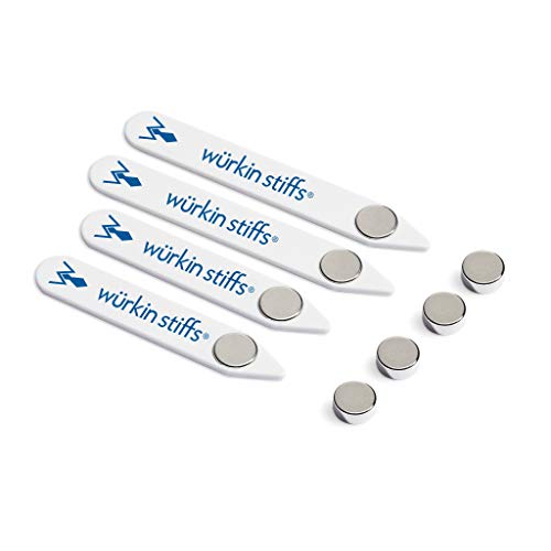 Wurkin-Stiffs-2-pair-20-inch-and-25-inch-Stiff-N-Stay-Plastic-Magnetic-Collar-Stays-with-storage-case