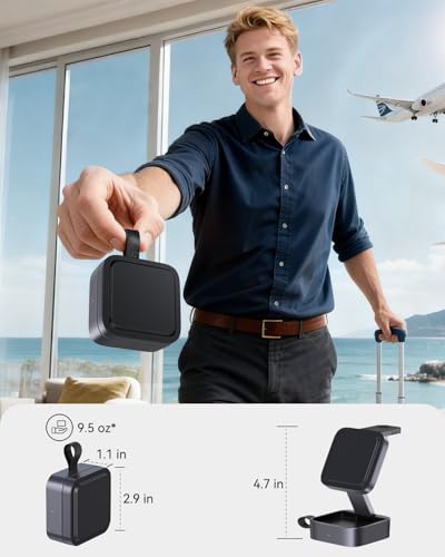 3-in-1 Charging Station for Apple, Magnetic Foldable Wireless Charger with Mag-Safe for iPhone 17e/17/16/15/14/13/12/Air Series, Apple Watch & AirPods Pro/4/3/2 with Quick Adapter