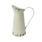 Watering Honey Elegant French Style Country Primitive Pitcher Flower Vase Watering Can Planters for Wedding Home Bar Decoration~Beige