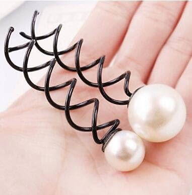 6PCS Pearl Spiral Hair Pin Clip Bun Stick Spin Screw Twist Barrette Hair Jewelry for Women Girls DIY Hair Styling Tools (Small 1.4cm) - Image 5