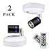 LEASTYLE Wireless Spot Lights Battery Operated Accent Lights LED Spotlight Dimmable Picture Lights with Remote Stick on Anywhere Indoor Rotatable Wall Light for Art,Warm White(2 Pack)