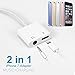 Lightning Adapter, Lightning Splitter Adapter & 3.5mm Headphone Jack, 2 in 1 Lightning Headphone Audio & Charge Adapter for iPhone 7 / 7 Plus, Support Non-Apple Original Headset(white)