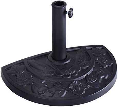 20 Inch Half Round Umbrella Base Stand Resin Deck Table Sun Shade