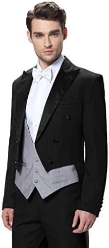 CMDC Men's Three Piece 2015 New Wedding suit Tailcoat & Tuxedo Pants D290?Black 60R?