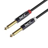 iXCC [10Feet] Guitar Instrument Cable, 6.35mm 1/4" TS to 6.35mm 1/4" TS Adapter, Gold Plated Stereo Audio Converter for Electric Guitar, bass Guitar, Electric Mandolin, pro Audio