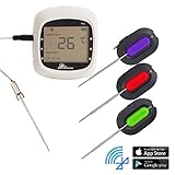 Wireless Meat Thermometer For Grilling - 6 Channel Bluetooth Meat Thermometer And 4 Probe BBQ Thermometer For Smoker, Grill, Barbecue, Outdoor Cooking - Smart Smoking Accessories From BBQ Dragon