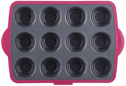 Trudeau Silicone Muffin Pan, Grey