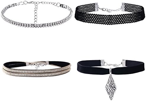 Rhinestone chocker Hollow Necklace European and American Gothic Choker Choker Collar Set Necklace …