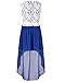 FEESHOW Kids Big Girls Lace Flower High Low Chiffon Bridesmaid Dress Dance Party