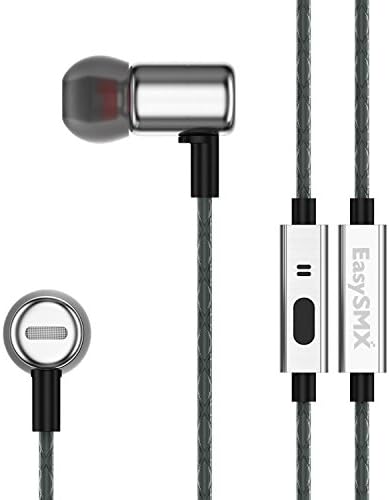 HTQ New Version In-Ear Earbuds Noise Cancelling Earbuds Metal Headphones with heavy-duty wires Microphone and Remote Stereo Earphones for iPhone iPad iPod Tablets Laptop Android Smartphones Black