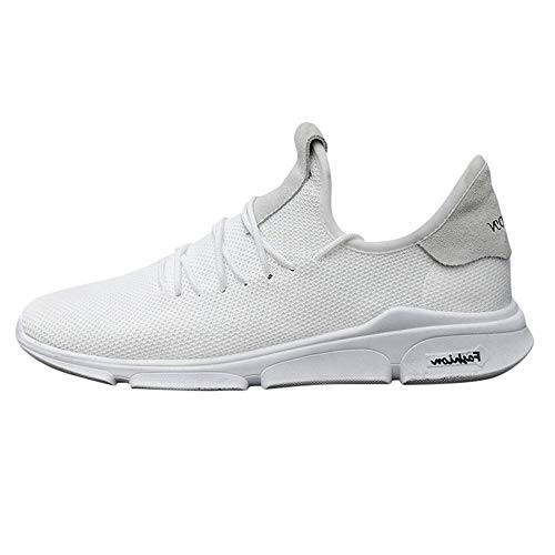 FORUU Men Boys Casual Sneakers Sports Running Breathable Flat Solid Lace-up Shoes