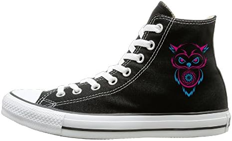 MAMAMU Night Owl Unisex Flat Canvas Not Lace-up High Top Sneaker 41 Black