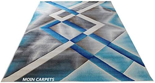 Moin Carpets Acrylic Abstract Contemporary Carpet (Grey, 5 X 7 Feet)