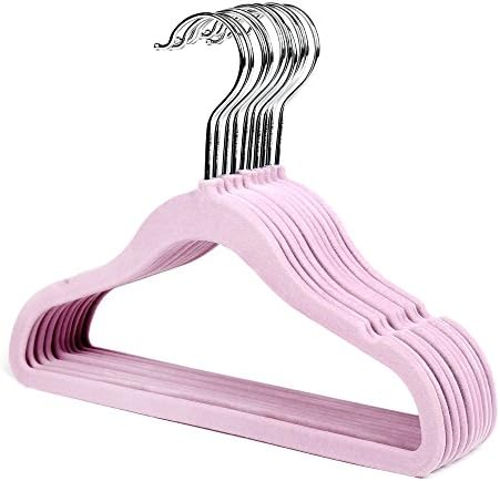 Gourmet Home Products Kids Velvet Multi Purpose Hanger Pack, Lavender, Set of 18,