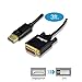 gofanco 3 Feet DisplayPort to DVI Cable (Black) - DP to DVI Cable to Connect DisplayPort Enabled Desktops/Laptops to DVI Displays (DPDVI3F)