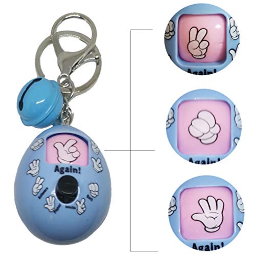 GKanMore Toy Keychain Guessing Game Toy Rock-Paper-Scissors Toy Key Chain for Adults Kids, Pack of 4 (Egg Shape) - Thumbnail 2