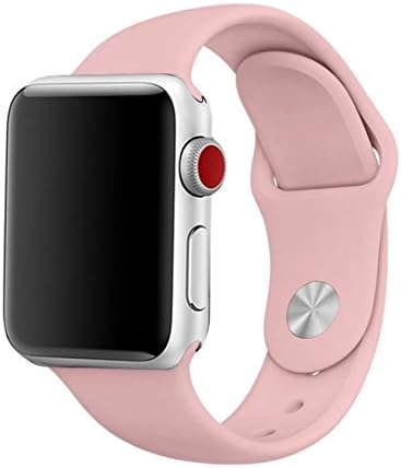 Sport Band for Apple Watch 42mm S/M, Soft Silicone Strap Replacement Bands for Apple Watch Sport, Series 3, Series 2, Series 1 (42mm S/M Light Pink)
