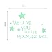 ufengke We Love You Stars Wall Decals Fluorescence Stickers Glow in The Dark, Children's Room Nursery Removable Wall Stickers Murals