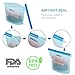 Meneco Reusable Silicone Food Storage Bag Airtight Seal Freezer Bags Reusable Snack Bags Sandwich Bags Microwave Dishwasher Safe (2 large 1 small)