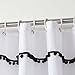 Sfoothome White Shower Curtain with Black Ball Tassel, Waterproof Bathroom Curtains,White(72 x 78)