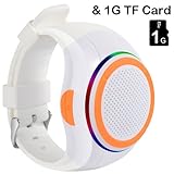 Frewico X10 Bluetooth Watch Speaker For Outdoors/Indoors with LED light + MP3 Player + FM Radio + Handsfree Calls + BT Shooting + Anti-lost, Music Sports Wristband For Running, Hiking, Jogging White