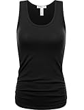 FPT Womens Cotton Spandex Basic Tank Top With Ruched Side (S-3XL)
