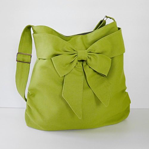 Virine pear green shoulder bag, cross body bag, messenger bag, everyday bag, handbag, travel bag, tote, bow, women - JENNIFER