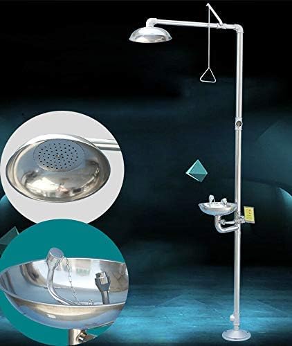 WTGHI Shower Set-Traditional Series Combination Emergency Eyewash Station-Yellow Painting Seal