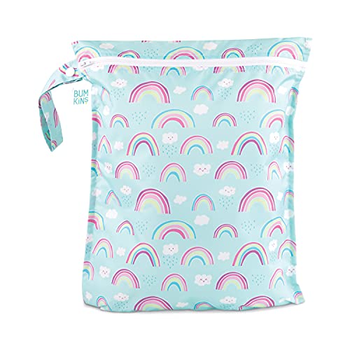 Bumkins Waterproof Wet Bags for Baby, Travel, Swimsuit, Cloth Diapers, Pump Parts, Gym Clothes, Toiletries, Strap to…