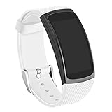 Gear Fit2 Bands, GHIJKL Silicone Replacement Strap for Samsung Gear Fit 2 & 2 Pro Tracker, White