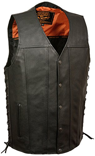 Milwaukee Men's Straight Bottom Side Lace Vest (Black, 5X-Large)