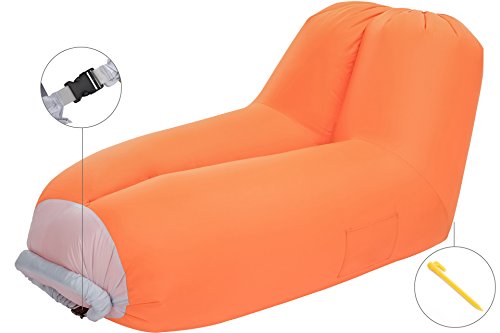 Inflatable air lounger Upgrade Adjustable Backrest Air Bed Sofa Perfect for Indoor Outdoor Hangout Air Chair Couch Hammock Lazy Bag for Beach Park Camping& Music Festivals
