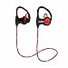 Wireless Bluetooth Headphones, Labobbon Best Ear Buds Earphones for Jogging, Running, Sport, Workout and More, HD Stereo Noise Cancelling LED Sweatproof in Ear Headset with Built-in Mic, Black & Red
