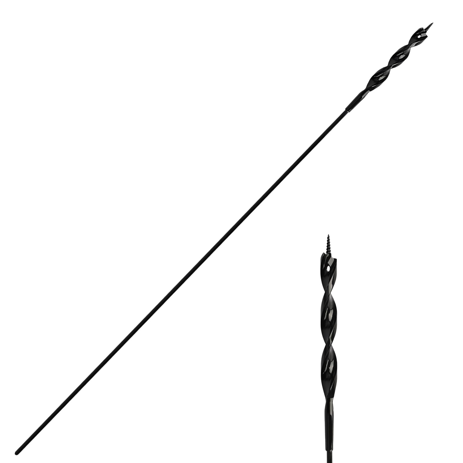 Photo 1 of *Paint damage* Flexible Installer Drill Bit for Pulling Wires Through Walls Ceilings and Sidewalks, 54-Inch Long, 3/8-Inch Auger with a Fish Eye Hole and Screw Point, 3/16" 3-Flat Anti-Slip Shank.