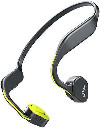 Bone Conduction Headphones,Titanium Open Ear Sports Headsets,Wireless Bluetooth Earphones,for Hiking Running Cycling .etc (Gray-yellow)