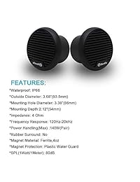 Herdio Marine   Receptor de medios digitales estéreo, impermeable, Bluetooth 3"