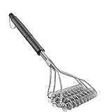 BBQ Grill Brush Cleaner 3 In 1 | Bristle Free Barbecue Long Scraper Cleaners | Heavy Duty Stainless Steel Safe Brushes For Gas, Electric Or Charcoal Grills