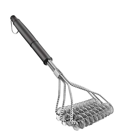 BBQ Grill Brush Cleaner 3 In 1 | Bristle Free Barbecue Long Scraper Cleaners | Heavy Duty Stainless Steel Safe Brushes For Gas, Electric Or Charcoal Grills