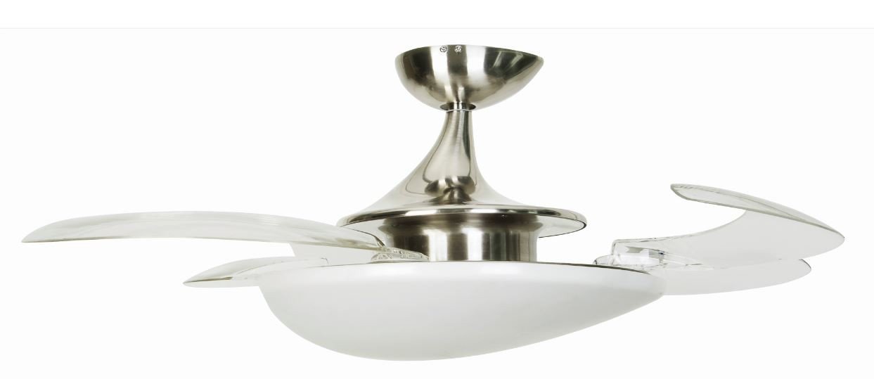 Buy Fanaway Retractable Blade Asymmetric Brushed Chrome Fan Online