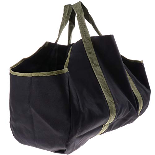SM SunniMix Heavy Duty Log Tote Bag with Handles Best Canvas Bag for Carrying Wood for Your Fireplace