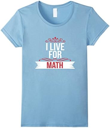 Womens I Live For Math Book Worm T-Shirt XL Baby Blue