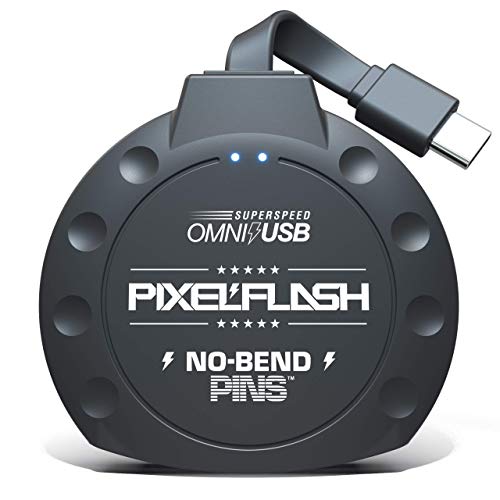 PixelFlash No-Bend Pins USB Type-C Compact Flash Card Reader 1" Cabled Tactical SuperSpeed CF Adapter