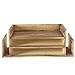 MyGift Rustic Burnt Wood Desktop Paper Tray, 2 Tier Document File Folder Letter Sorter Organizer Rack with Mail Holder Slots, Office Desk Tray