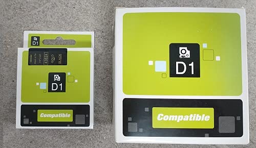 NOW INK LTD 53724 Label Tape. Compatible with DYMO D1 Series Standard Labelling Tapes. (24mm, Gold ON Black)