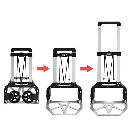 FCH Folding Hand Truck Portable Folding Hand Cart with Wheels 264Lbs Capacity Heavy-Duty Aluminum Luggage Cart