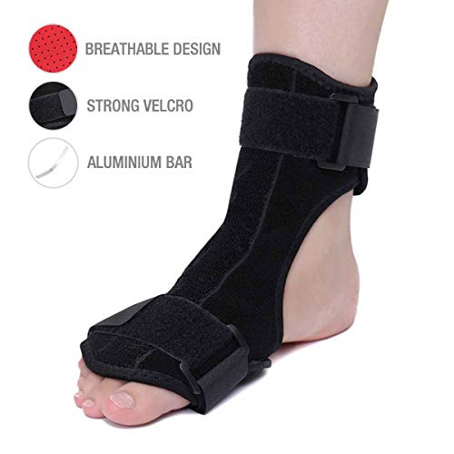 OUTERDO Plantar Fasciitis Night Splint - Adjustable Brace Support Unisex Fits for Right or Left Foot, Arch Support/Ankle Night Brace Effective Relieve Pain for Achilles Tendon Drop Foot (Best Splint For Plantar Fasciitis)