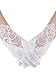 Sumind Girls Satin Gloves Kids Size Formal Gloves Bow Knot Pearl Glove for Wedding Pageant Parties (Style 2, M Size)