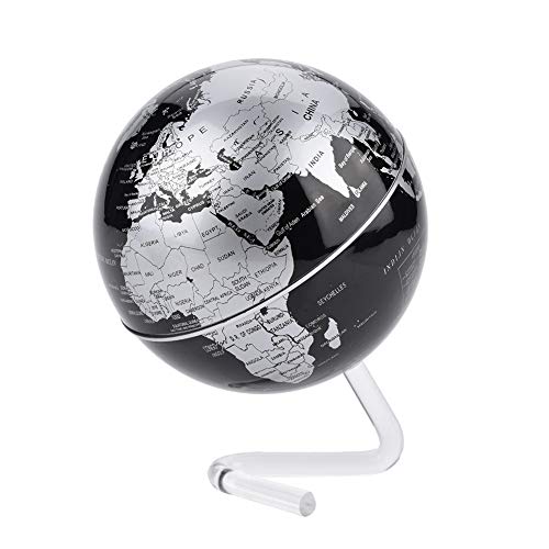 OKBY Globes For Adults - World Globe Desktop Rotating Earth With Stand Kids (color : Silver)